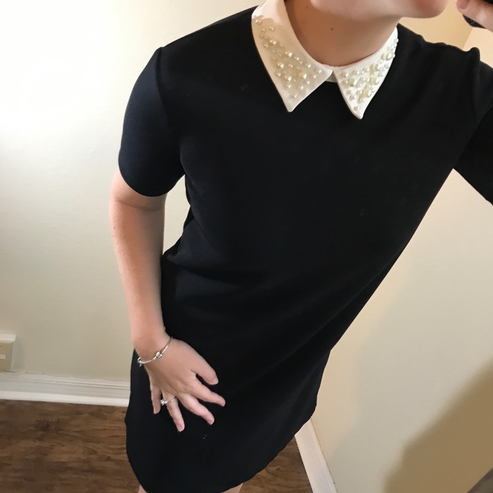 Zara Pearl Peter Pan Collar Dress